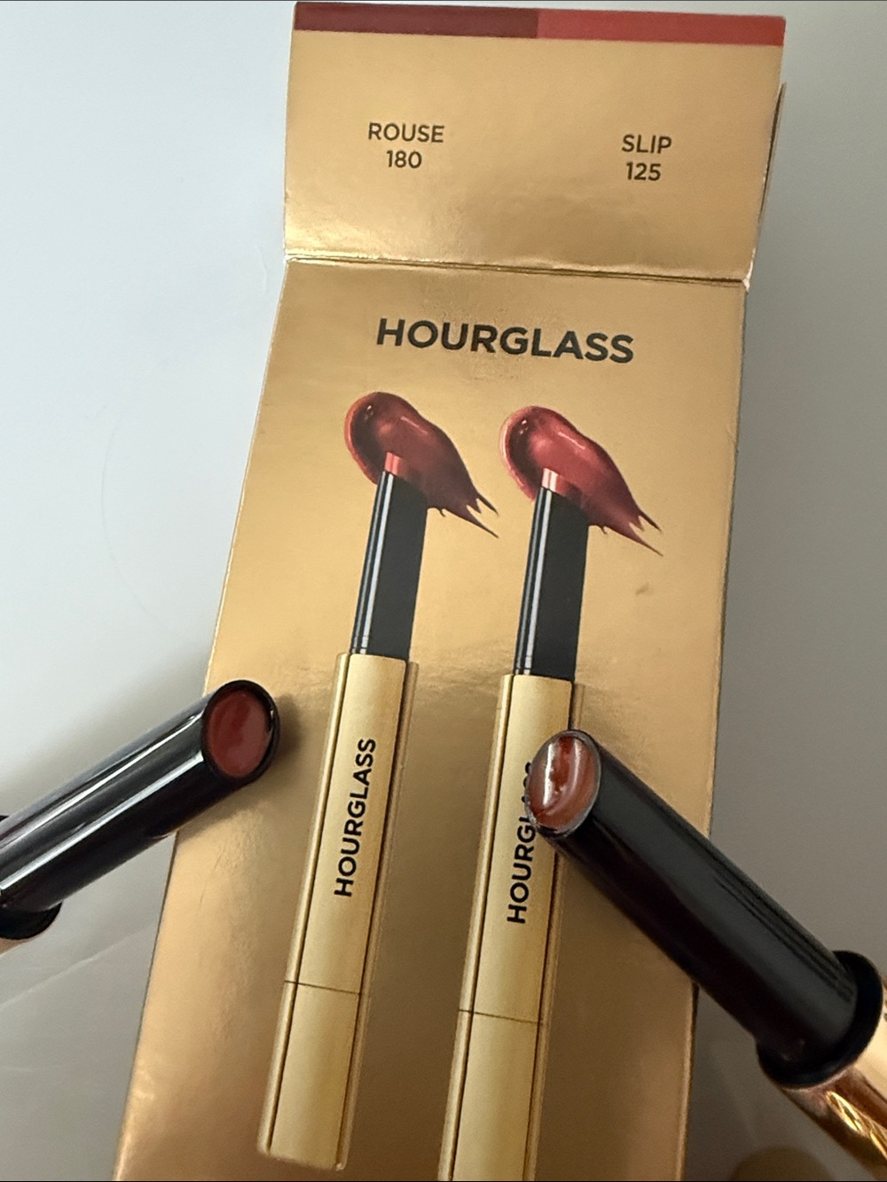 Hourglass Lip Stylo - Rouse 180 & Slip 125 (Warm Brick Red & Warm Brown Red)